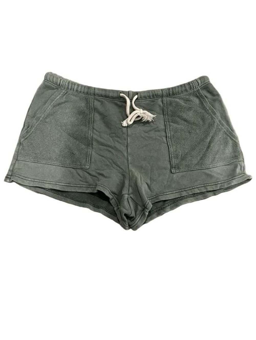 Aerie Green Cotton Shorts with Drawstring Waistband